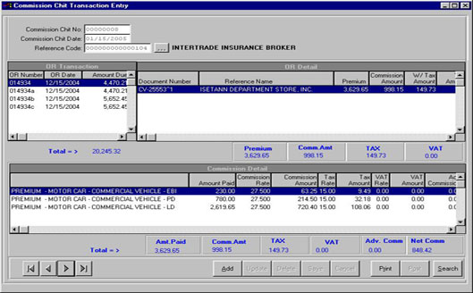 Commission Chit Transaction Entry 