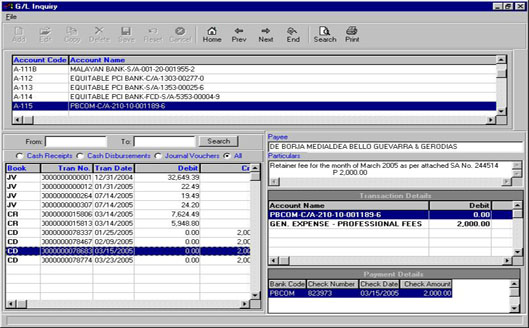 G/L Inquiry 